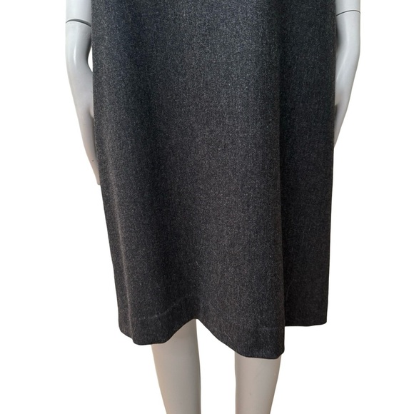 DONNA KARAN SIGNATURE Wool Flannel Sleeveless Sheath Midi Dress Charcoal Grey 12 - Picture 6 of 16